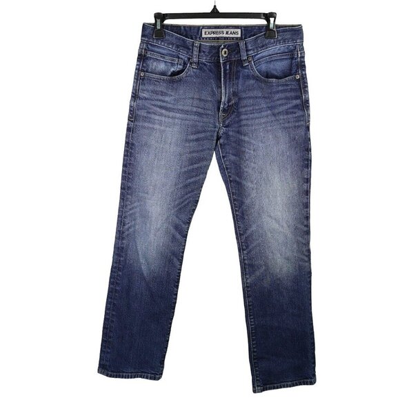 EUC Mens Express Jeans Classic‎ Straight Fit Blue Denim Size 30 x 30 - Picture 1 of 9